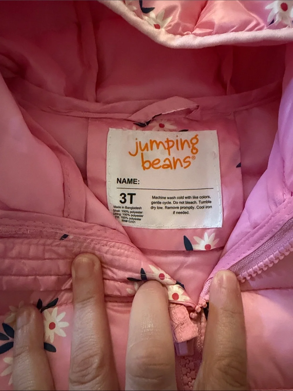 jumping beans Pink Floral Quilted Hooded Puffer Jacket